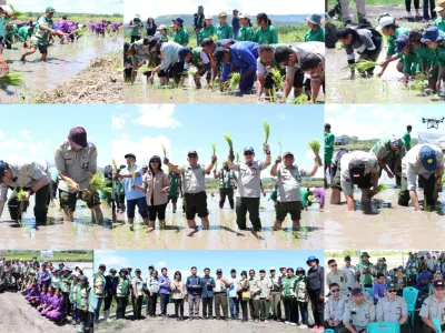 Perkuat Ketahanan Pangan Negeri, Kementan Laksanakan Tanam Padi Serentak di 17 Provinsi